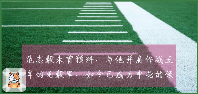 范志毅未曾预料，与他并肩作战五年的毛毅军，如今已成为申花的领军人物。